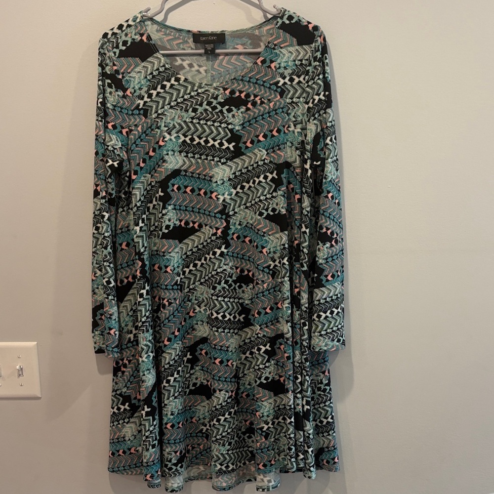 Karen Kane Multicolor Geometric Long Sleeve Dress